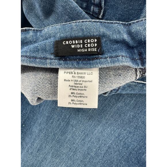 Veronica Beard Crosbie High Rise Crop Jean Wide Leg Denim 28 Button Fly - Picture 7 of 12